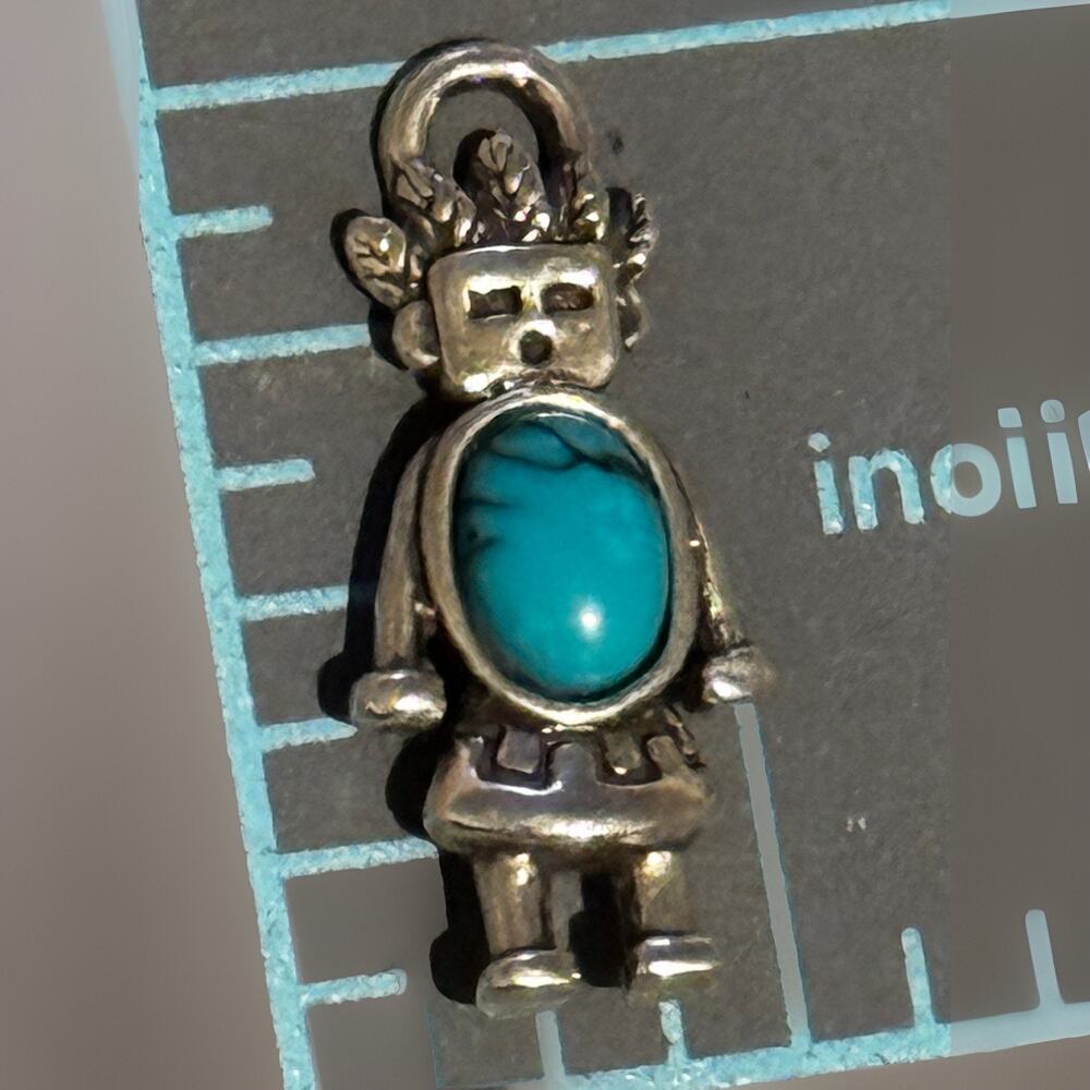 Vintage Carolyn Pollack 925 Sterling Silver Kachina Pendant Or Charm